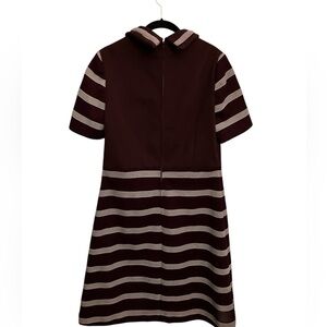 🍦Vintage Burgundy Stripe Poly Dress